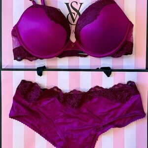 Victoria's Secret Very Sexy Bombshell Add 2 Cups Lace Detail Bra&Cheeky 36B/M NW